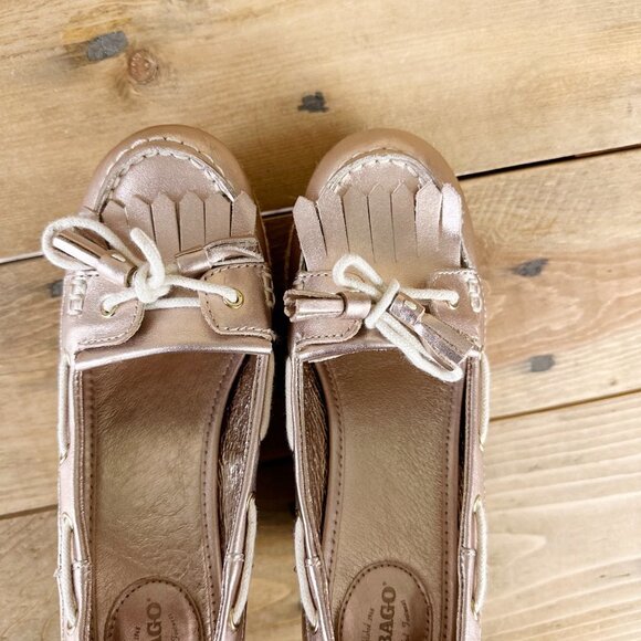 Sebago Rose Gold Rope Wedges Shoes leather 7.5 - Picture 4 of 8